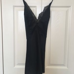 La SENZA black lace chemise slip dress size XS